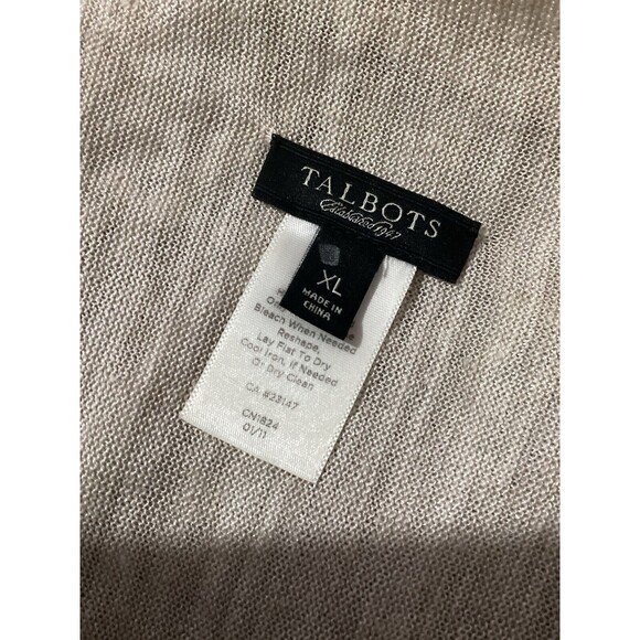 Talbots Beige Linen Blend Lightweight Long Sleeve Open Front Cardigan XL - Picture 4 of 5